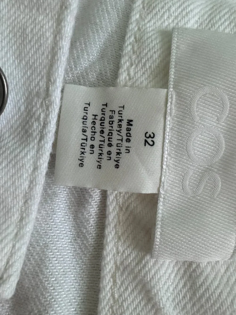 COS Women’s White Denim Bermuda Shorts Size 32 High Rise Lyocell Cotton
